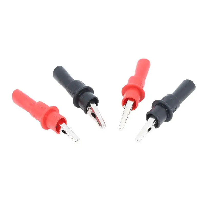 NEW 4Pcs Multimeter Test Probe Alligator Clip Insulated Metal Alligator Clamp For Circuit Testing Measurement Maintenance