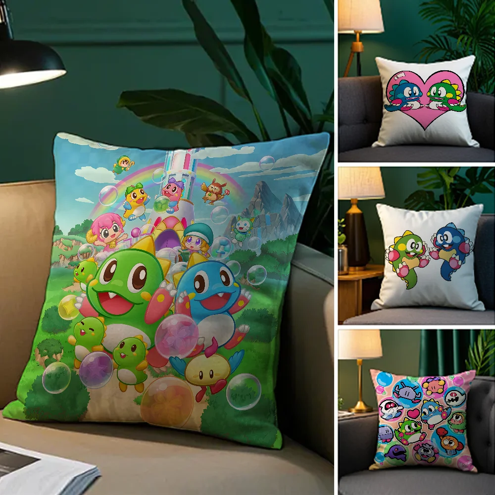 

Puzzle Game B_Bubbles B_Bobble Pillow Case Plush Fabric Soft Double Sided Print Sofa Cushion Cover Throw Pillow Covers