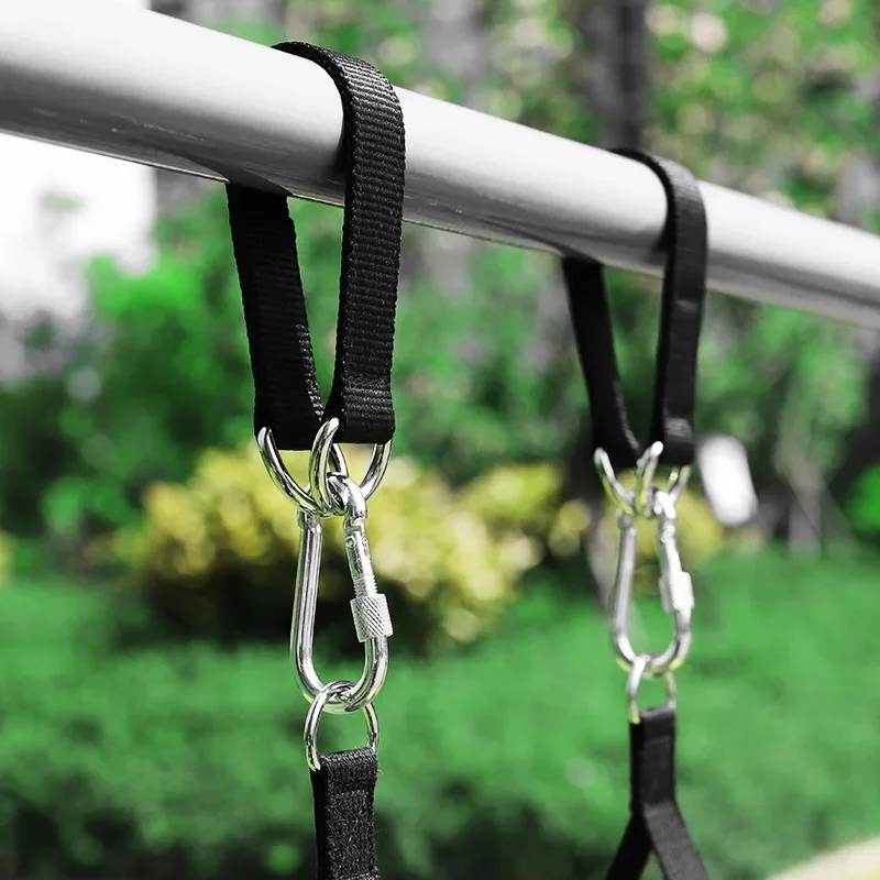 New Gym Single Bar Extension Belt Tree Swing Straps 100kg Heavy Duty Hook Ring Hanging Connector Hammock Punching Bag Swing Belt