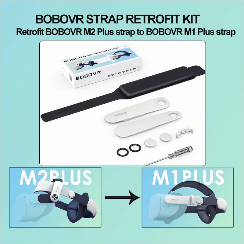 BOBOVR Strap Retrofit Kit Convert M2 Pro M2 PLUS to M1 Head Strap Honeycomb Pad widened top Belte DIY Tool for M2 Strap