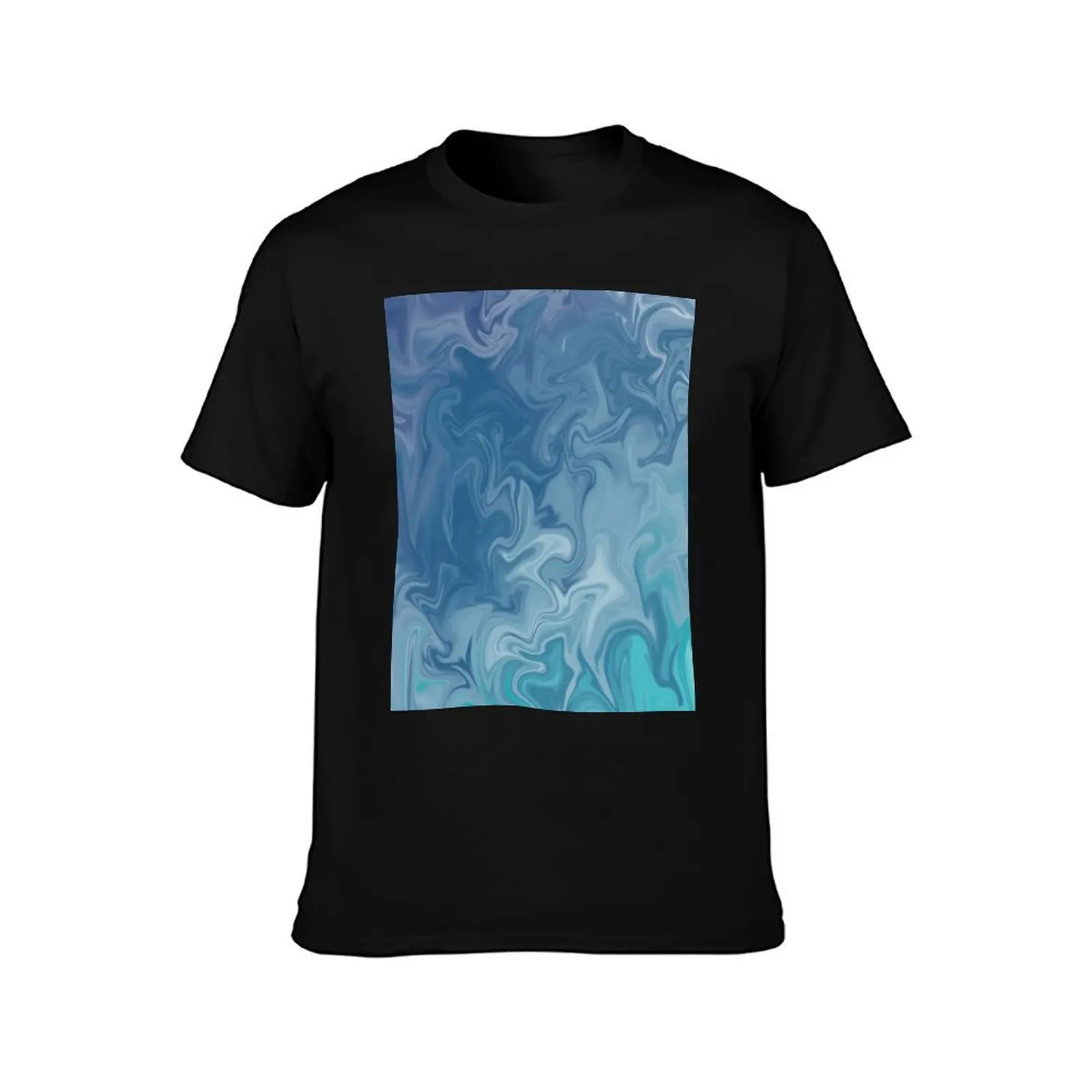 Swirly Liquified Blue Grey Green Design T-Shirt boys whites vintage t shirts mens graphic t-shirts hip hop