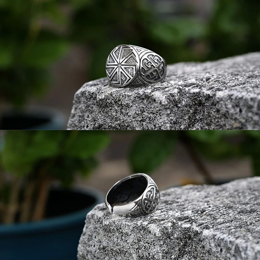 Fashion Vintage Viking Compass Ring For Men Stainless Steel Nordic Celtic Knot Ring Unique Amulet Jewelry Gift Dropshipping