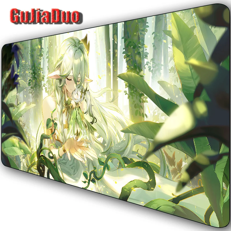 Genshin Impact Nahida 80x40 Mange Mouse Pad Laptop Play Mat XXL Anti-slip Anime Mousepad Gaming Accessories Kawaii Gamer Cabinet