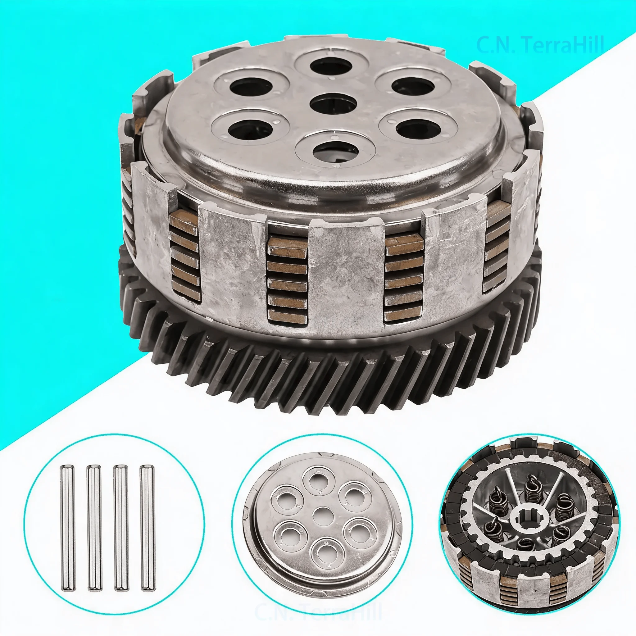 Motorcycle Engine Clutch Assembly AX100 for Suzuki, Dirt Bike Spare Parts, Gearbox Clutch Kit