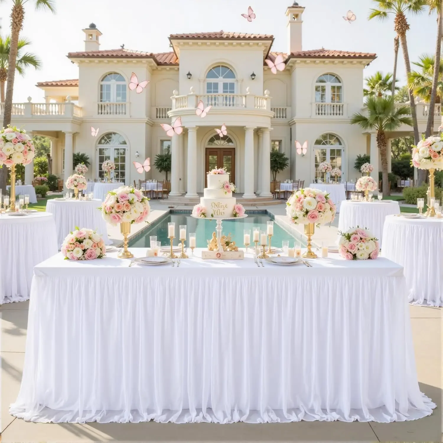 White Table Cloth 6 Foot Rectangle Spandex Table Covers 6ft Fitted Tulle Tablecloth Rectangular Desk Skirt Stretch Table Cloths