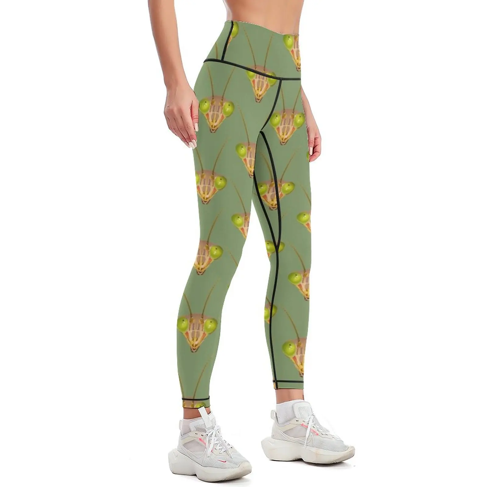 Praying mantis with mystical eyes Leggings for girls active wear Women sportwear Womens Leggings