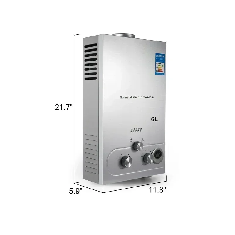 VEVOR LPG Boiler 6L 8L 10L 12L 16L 18L LPG Vloeibaar Petroleumgas Propaan Butaan Boiler Rvs Boiler Kit