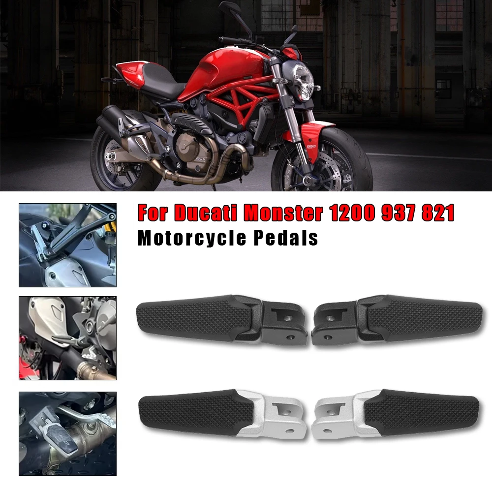 

For DUCATI Monster 1200 1200s 821 937 SP Plus After Footpegs Pedals with Rubber Cover Motorcycle Rear Footrests Foot Pegs Parts