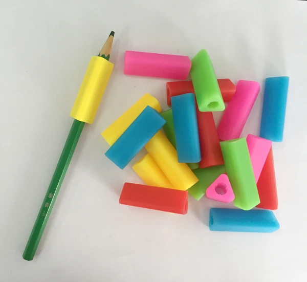 10PCS Silicone Triangle Pencil Grips Triangular Grippers Pen Topper Chewable Teethers Sensory Toy