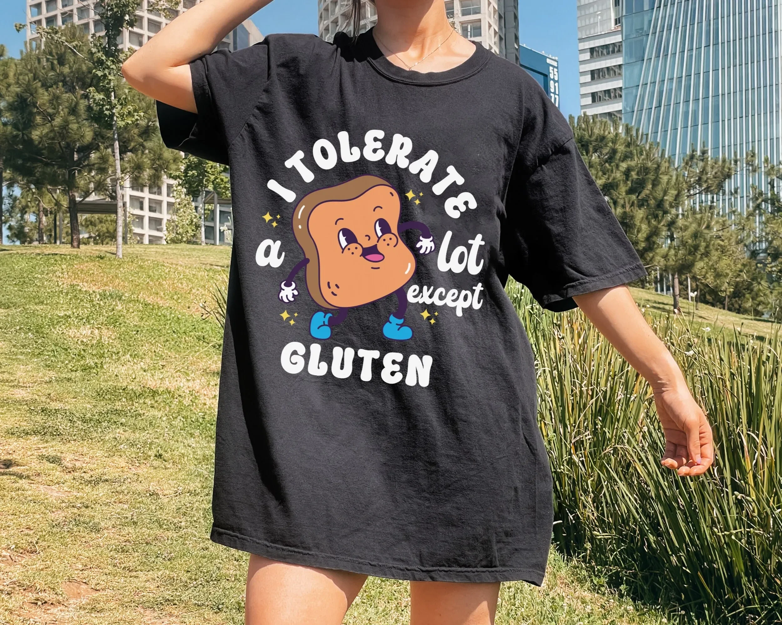 I Tolerate A Lot Except Gluten Celiac Disease Awareness T Shirt Funny Retro  Wheat Allergy Autoimmune Disorder
