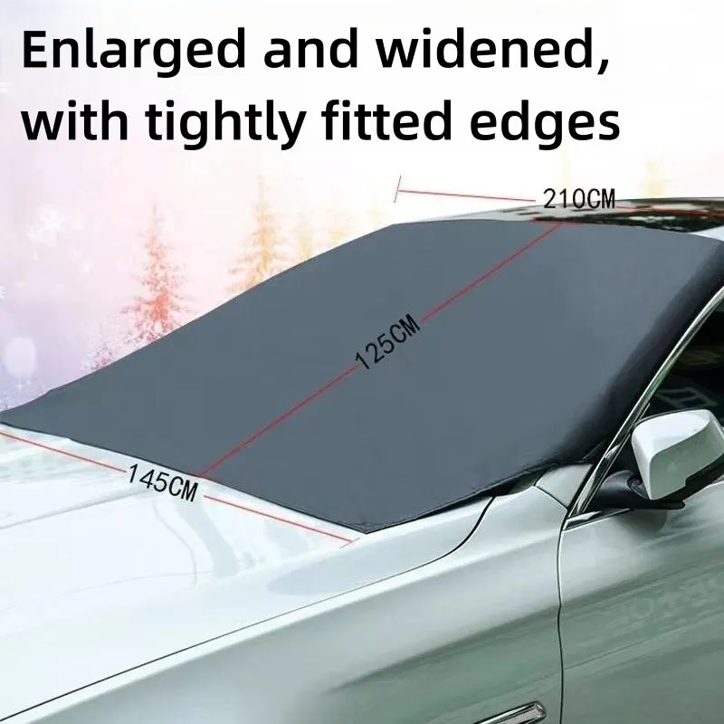 Magnetic Car Front Windscreen Cover Automobile Sunshade Cover Car Windshield Snow Sun Shade Waterproof Car Cover 210 120cm image 4