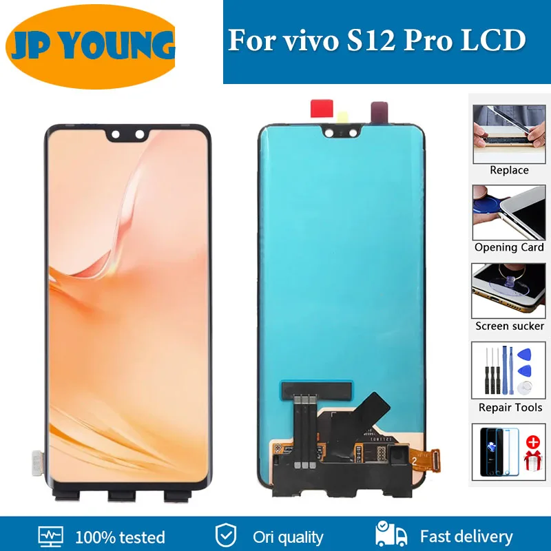 

Оригинальный AMOLED для vivo S12 Pro 6,56 дюйма, ЖК-дисплей V2163A, сенсорная панель дигитайзера в сборе для vivo S12 Pro, замена дисплея