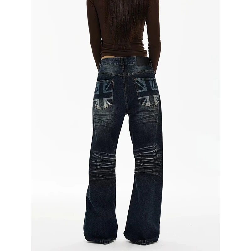 American high street retro washing old straight jeans street fashion 2026 new unisex ins dark style trend jeans