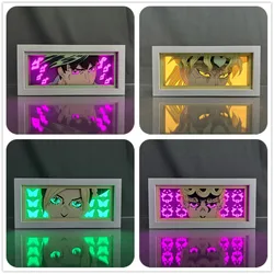 Anime Led Light Box Jojo Bizarre Adventure Rohan Paper Cut Shadow Box Jotaro For Room Deco Jolyne Jojo's Lightbox Dio Table Lamp