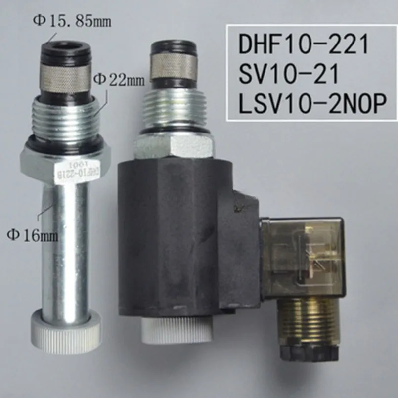 

2 Position 2 Way Threaded Cartridge Valve Normally Open Solenoid Hydraulic Valve DHF10-221 SV10-21 LSV10-2NOP