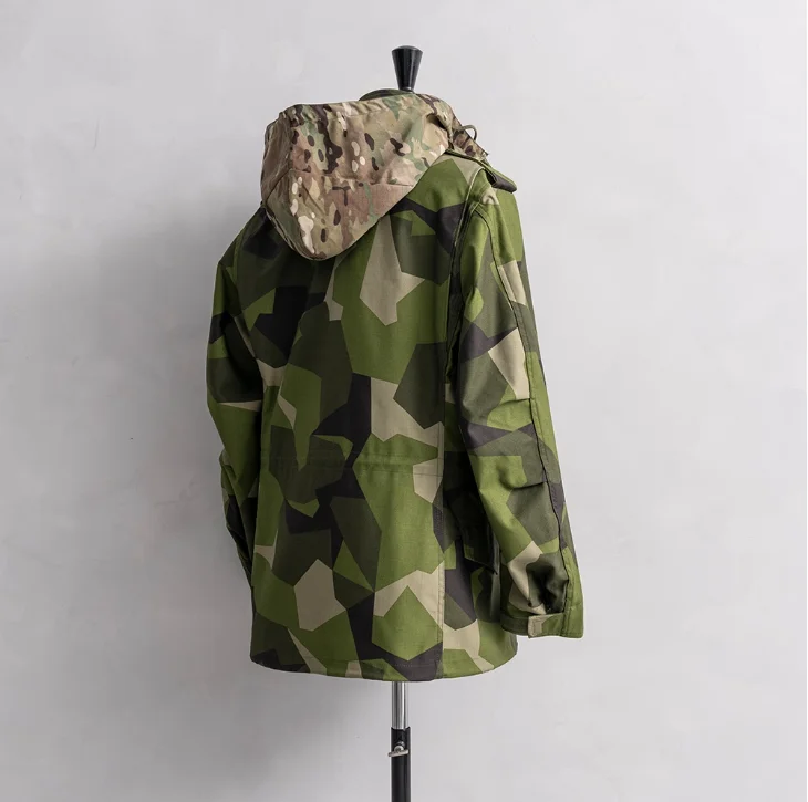 Swedish Military Version M90 Three Defense Geometric Camouflage US M65 Field Jacket
