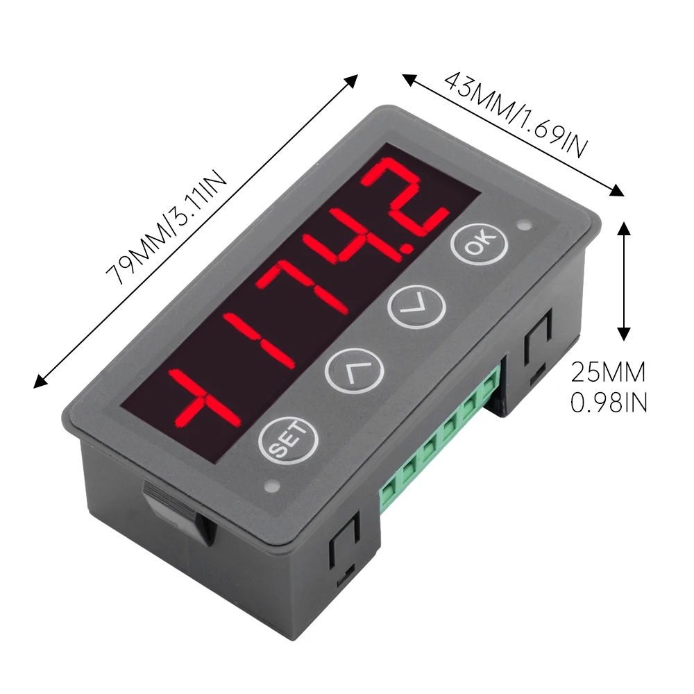 MODBUS-RTU Communication Display Meter RS485 Interface Master-Slave-Monitorable DC 8-25V Highly Accurate Digital Display