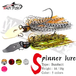 Obk Fish-Leurre de pêche Chatter, Spinner Bait, Blade Jig Dancer, Buzzbait, WobJeff Chatterbait, Bass, Pike Walleye, 14g, 18g