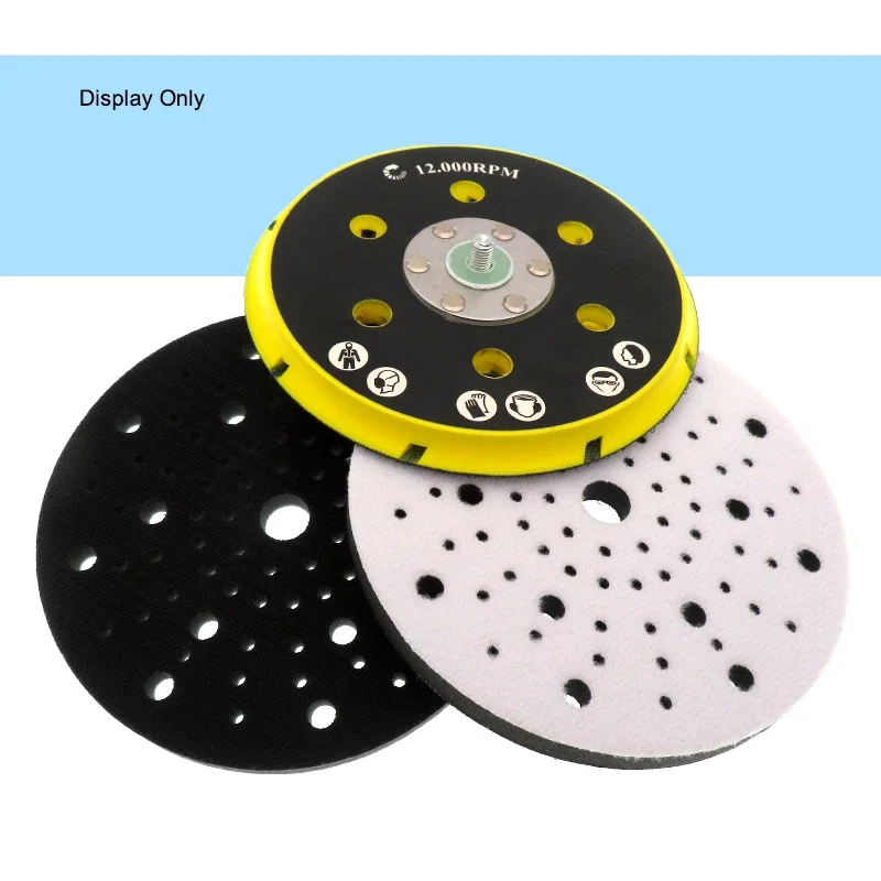 6 Inch 80Holes 10mm Thick Soft Density Hook & Loop Interface Pad for DA Polishers & Sanders Pattern Dustless Foam Cushion Use