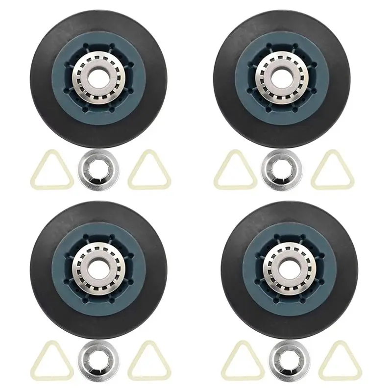 A59P new 4Pack W10314173 Dryer Drum Roller Replacement for Dryer Compatible with WPW10314173 Roller Drum Support Kit Dryer Parts