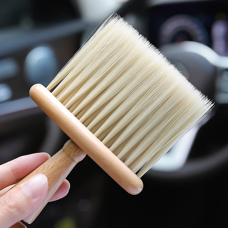 Solid Wood Car Air Outlet Dust Brush Soft Bristle Brush Car Gap Cleaning Supplies Car Cleaning Tools Car Detailing Cleaner