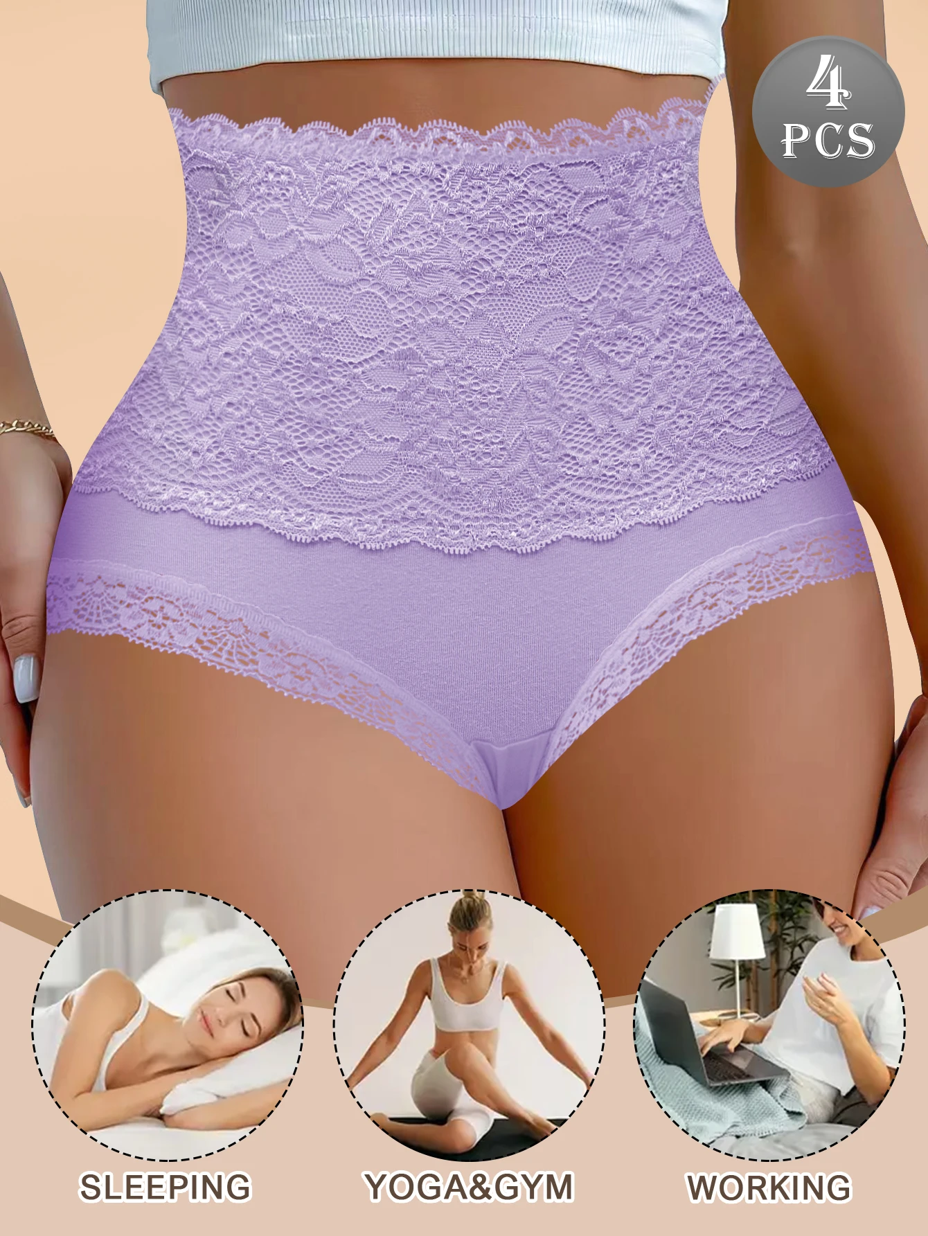 8 sztuk/zestaw Koronkowe Majtki Damskie Seksowne Majtki z Wysokim Stanem w Kwiaty Oddychające i Nawilżające Majtki Damskie Jednolite Kolory Wygodne Majtki
