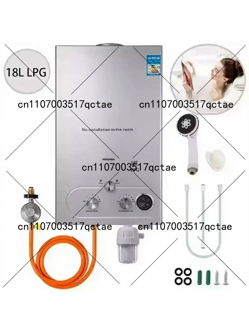6L-18L Tankless Gas Water Heater Instant Hot Water System for Home Outdoor LPG NG Dual Fuel Energy Saving