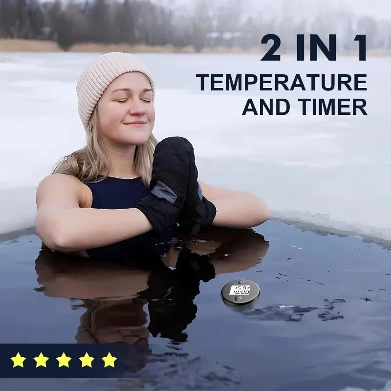 Termometro per vasca da ghiaccio per piscina galleggiante, timer, termometro impermeabile, spa, vasca idromassaggio, acqua, display LCD digitale intelligente, sensore di temperatura