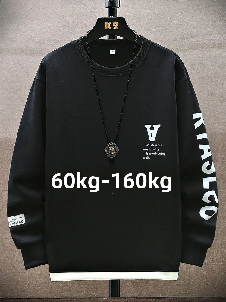 

Мужская хлопковая толстовка на весну-осень, новая модная свободная футболка с длинным рукавом, с буквенным принтом, повседневная, удобная, больших размеров