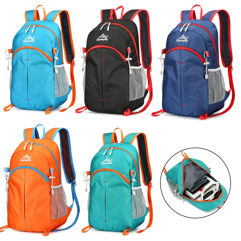 Mochila plegable para acampar, bolsa de viaje ligera para escalada, montañismo, senderismo y ciclismo, impermeable, 20l