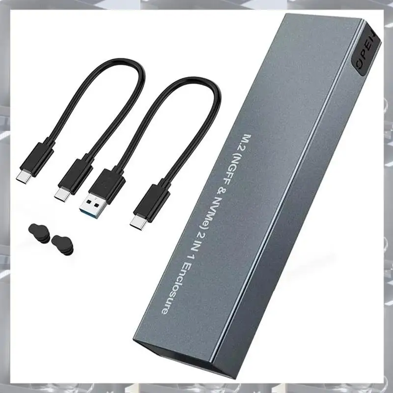 

Hot Selling-M.2 Hard Disk NGFF NVME To Usb3.1Gen2/Typec Solid State SSD Aluminum Alloy Dual Protocol Hard Disk Box,M.2 Hard Disk