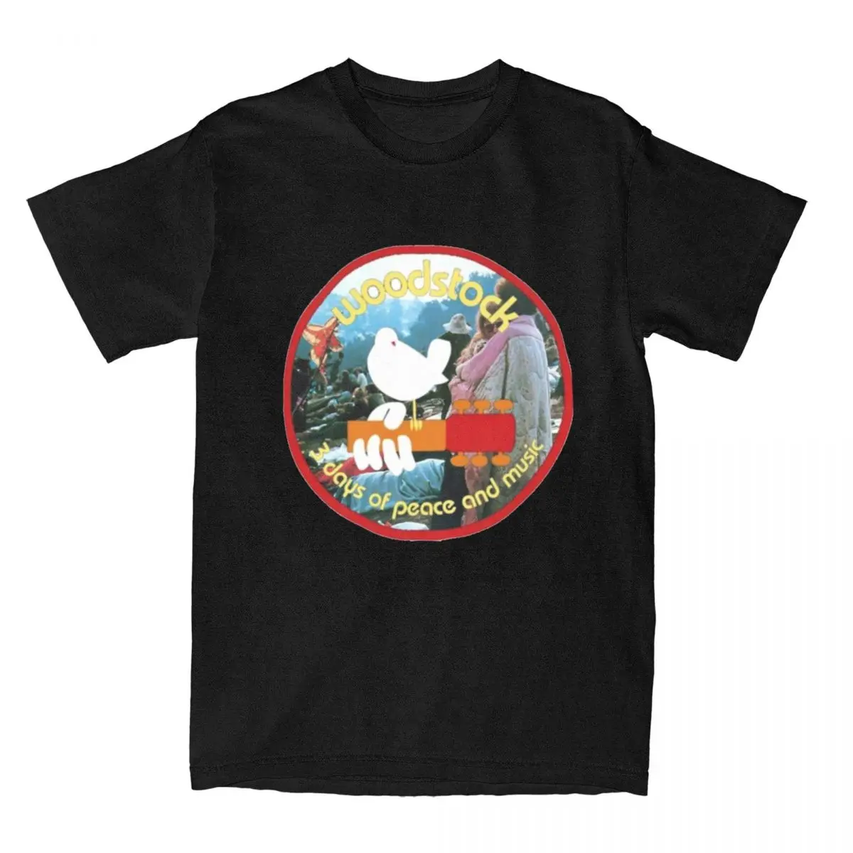 

WS Woodstock 1969 T Shirt Music Festival Trendy Cool T-Shirts Short Sleeve Y2K Retro Tshirt Summer 100% Cotton Plus Size Tees
