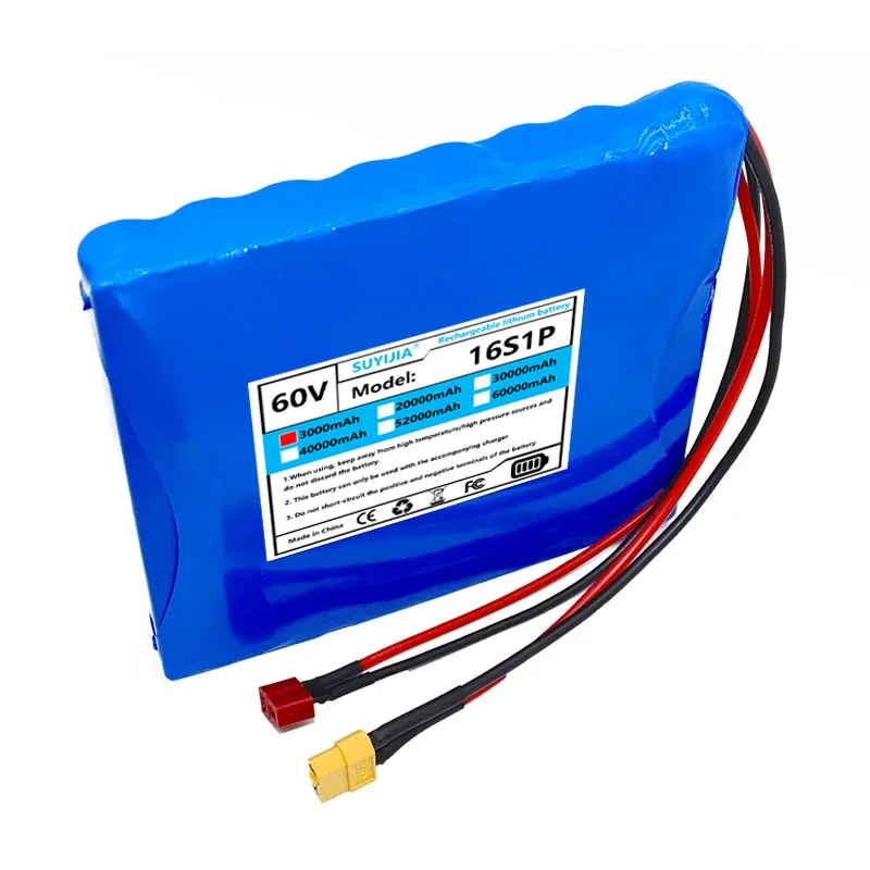 Batterie au lithium aste pour scams à fond automatique et monocycles électriques, 60V, 18650 Ah, 16S1P,3000mAh view 4