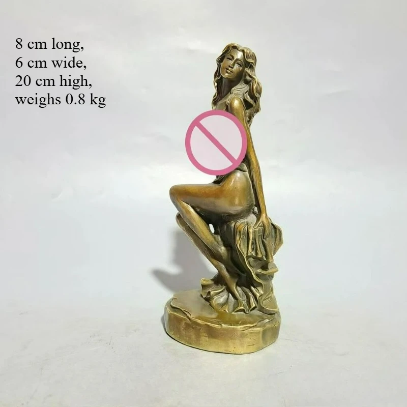 Antique Brass Charming Beauty Bronze Statue Sculpture Home Living Room Office Entrance Wine Cabinet Ornament Decoration Crafts