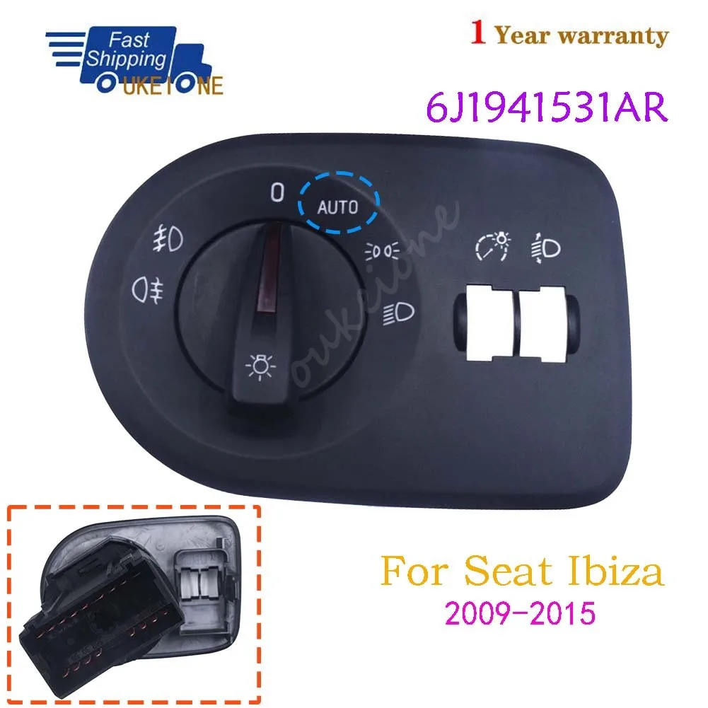 6J1941531AR Für Seat Ibiza 2009 2010 2011 2012 2013 2014 2015 Auto-Scheinwerfer Nebelscheinwerfer Hauptsteuerschalter mit Auto-Taste