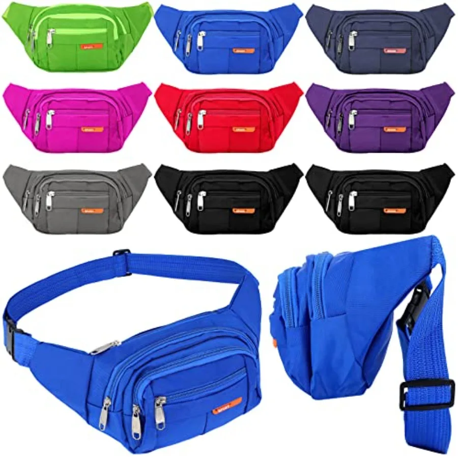 

9 Pcs Fanny Pack for Women Waist Bag Packs Men Crossbody Waterproof Adjustable Running Bag Fanny Pack for Travel Hiking Running
