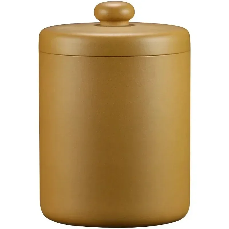 Yixing raw ore all handmade purple sand tank, golden section mud Pu'er loose tea can storage awakening tea