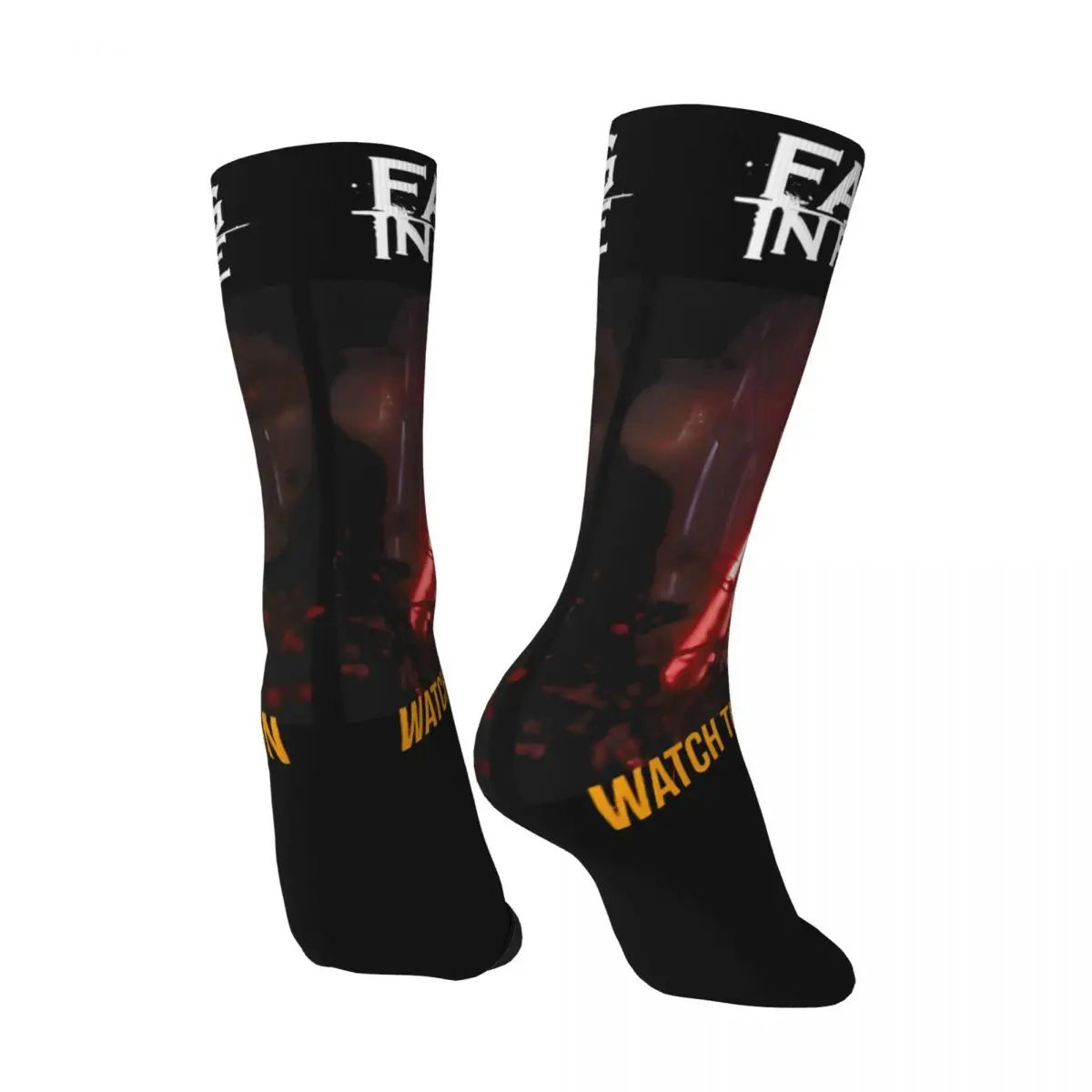 Crazy compression Glorious Sock for Men Harajuku Falling In Reverse Seamless Pattern Crew Sock Novelty