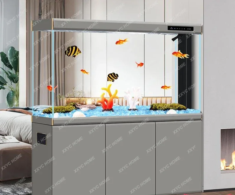 Fish Tank Living Room Home Large and Medium-Sized Hallway Super White Floor Smart Glass Ecological Change Water