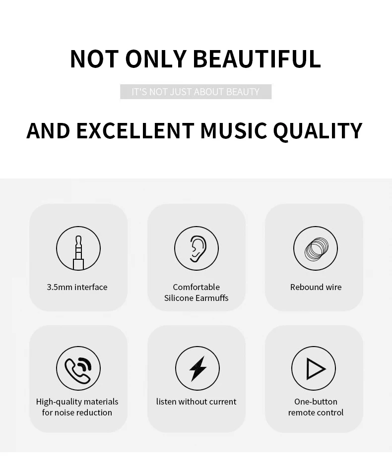 Universal In-Ear-Kopfhörer mit Kabel, hochwertiges Headset, 3,5-mm-Ohrhörer, In-Ear-Kopfhörer für Smartphone, Computer, integriertes Mikrofon – Detail 7