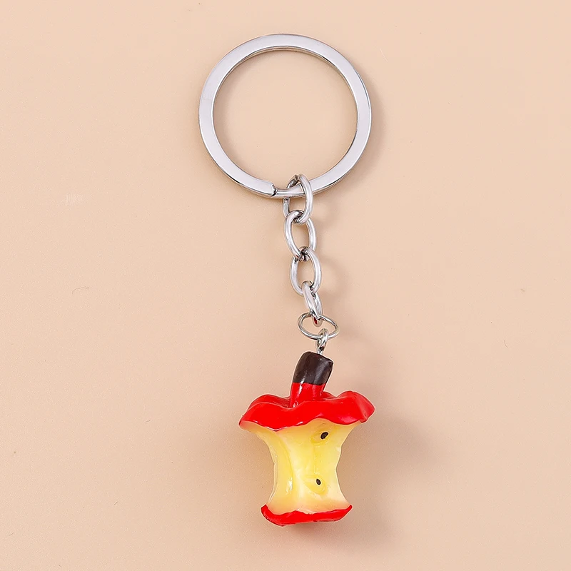 

Cute 3D Resin Fruit Apple Keychain for Car Key Holder Women Men Handbag Pendant Keyrings Accessories DIY Jewelry Decor