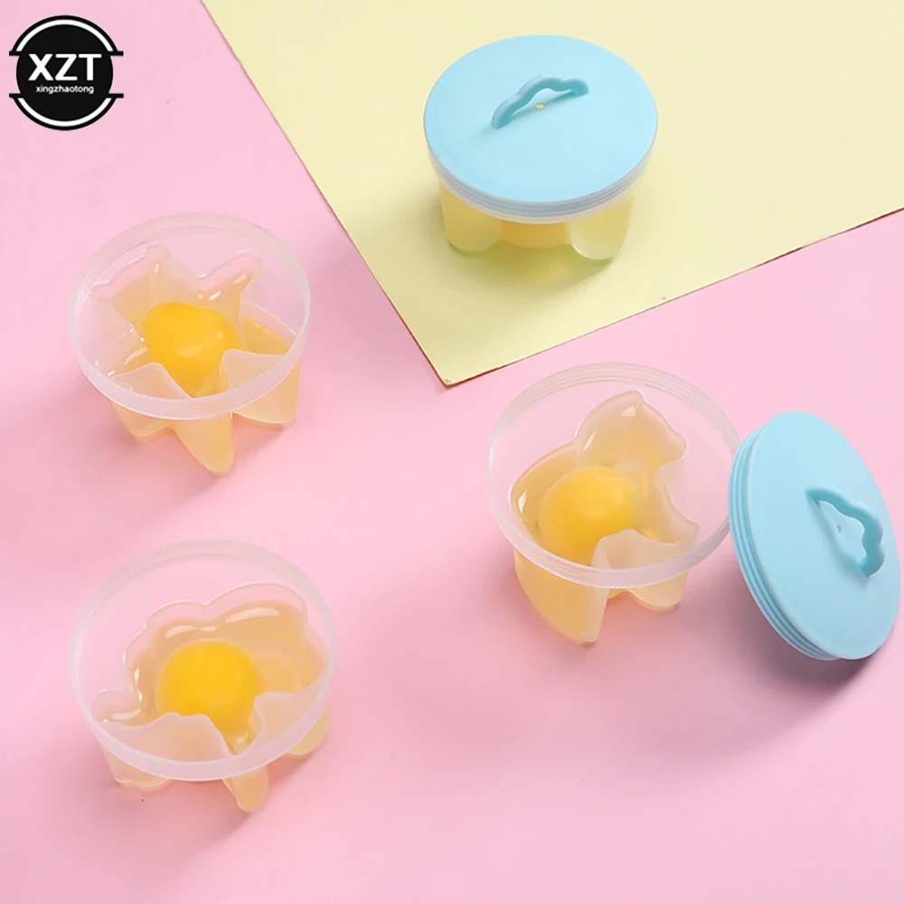 4Pcs/8Pcs/set Cute Egg Cooker Tools With Brush Food Grade Egg Boiler Poacher For Kid Baking Egg Mold Maker Kitchen Accessories