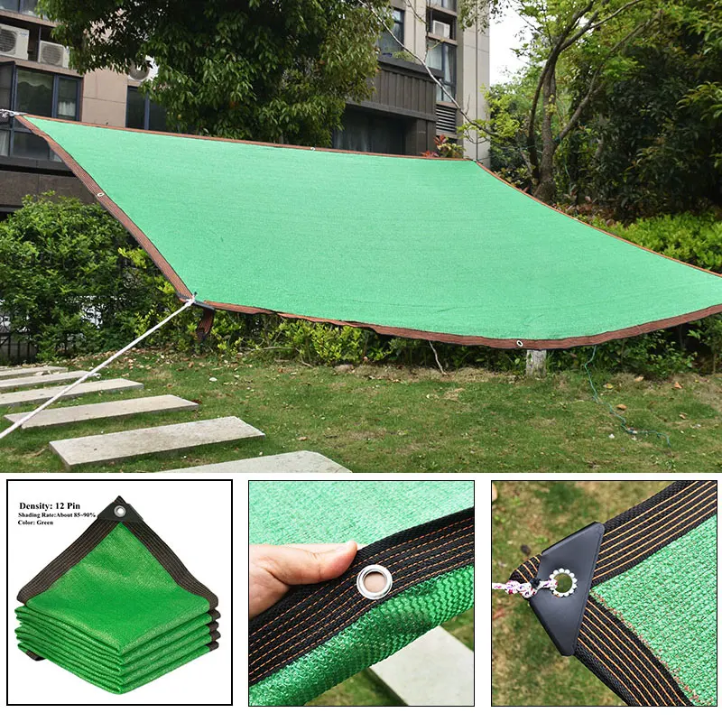 

6 /12Pin Sunshade Net Green Anti-UV HDPE Shade Net， Garden Succulent Plant Shading Net Outdoor Swimming Pool Cover Sun Shade Net