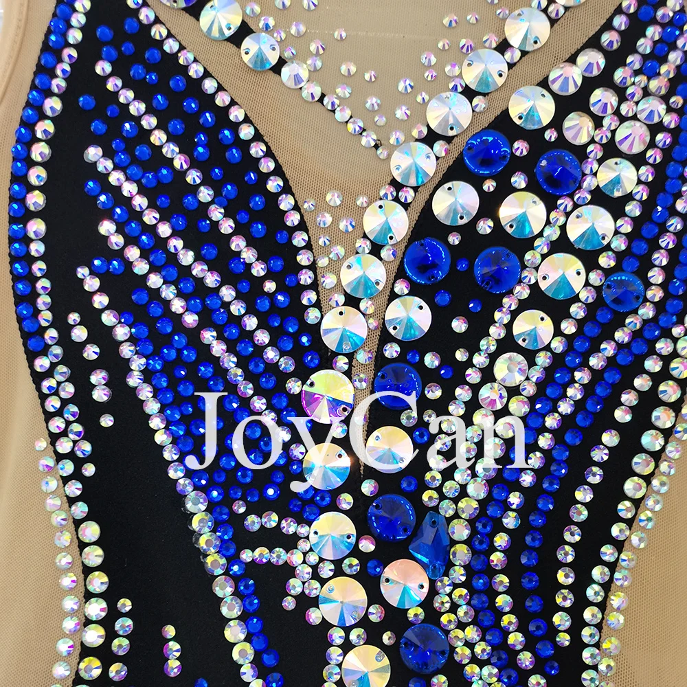 JoyCan-ثياب جمباز سبانديكس أنيقة للنساء والفتيات ، أزرق ، ملابس رقص للمنافسة