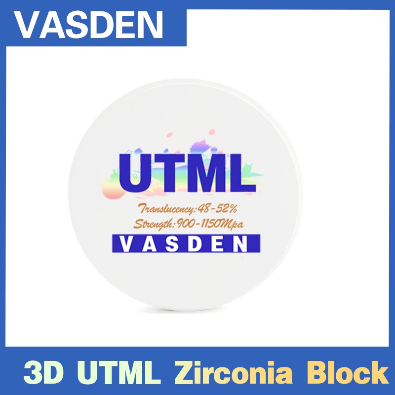 VASDEN A2 لون CE/ISO/ FDA متعدد الطبقات زركونيا كتل الأسنان/زركونيا الفراغات/أقراص لنظام فتح كام CAD