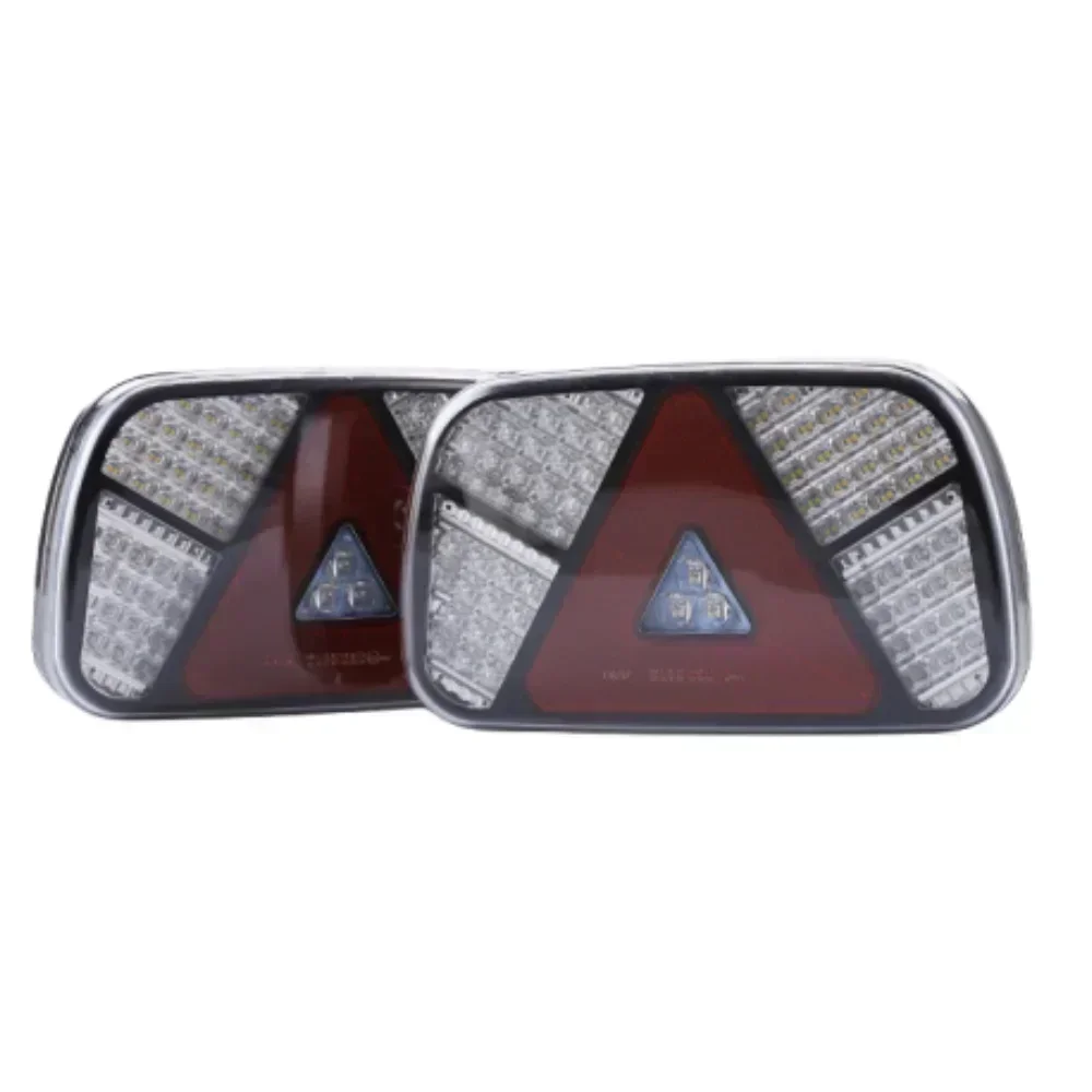 ATVOV 2PCS 12V 24V Waterproof LED Truck Tail Light Rear Stop Brake Fog Light Signal Lamp 35cm 6 Core Cable Trailer Caravan Lorry