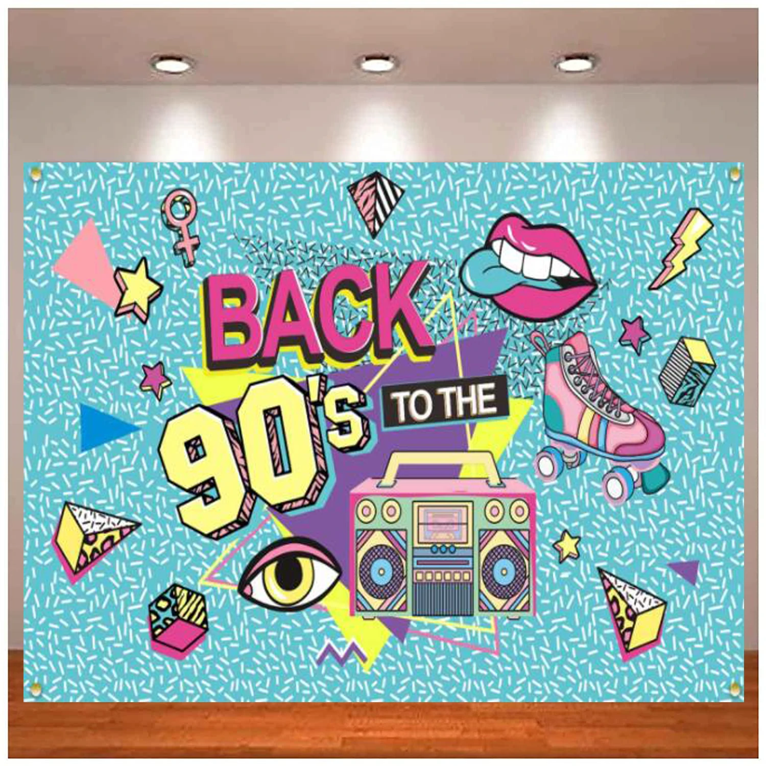 

90s Theme Photography Backdrop Hip Hop Graffiti Back To 90's Party Banner Background Wall Table Decoration Photo Booth Props