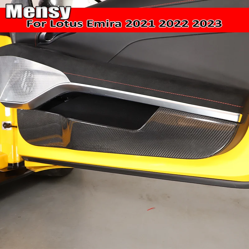 For Lotus Emira 2021 2022 2023 real carbon fiber Style Car Inner Door Anti Kick Panel Protector Cover Stickers Accessories