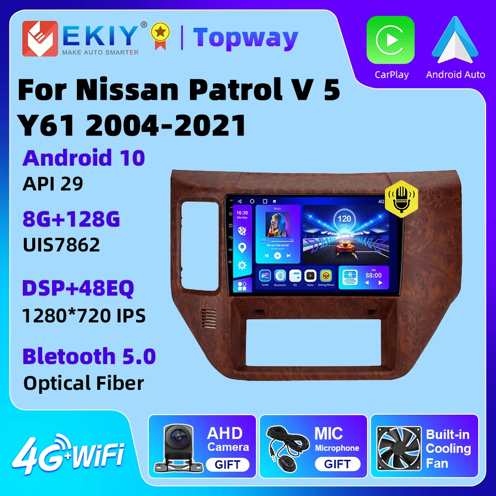 

EKIY Android 10 For Nissan Patrol V 5 Y61 2004-2021 Car Stereo Radio Audio Multimedia Video Player BT 4G WIFI Carplay DSP