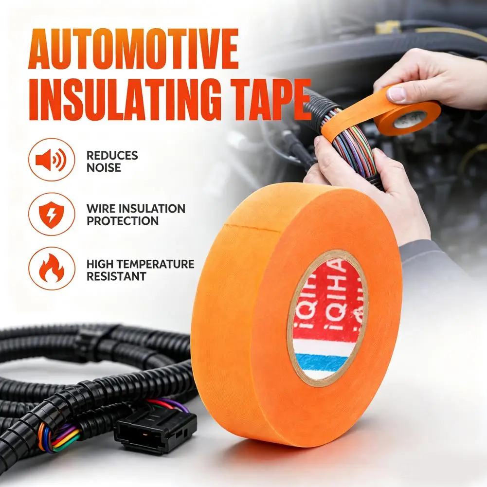 10M Automotive Wire Harness Tape Cloth Tape Heat Resistant Flame Retardant Noise Reduction Insulation Cable Wrap for Car Wiring